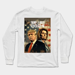 Trump Haley 2024: Political Satire is the Best Long Sleeve T-Shirt